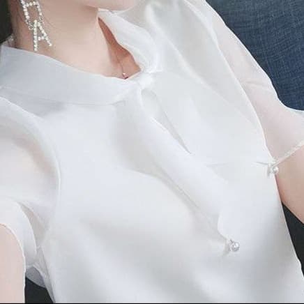 ブラウス エアリーリボンフリルブラウス