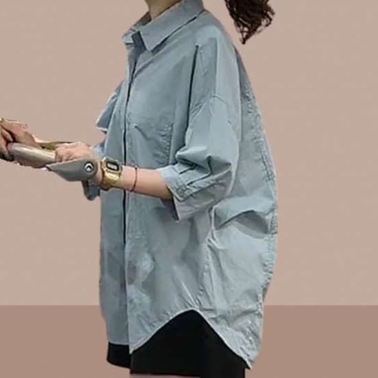 ブラウス ゆったりシルエットのオーバーサイズシャツ