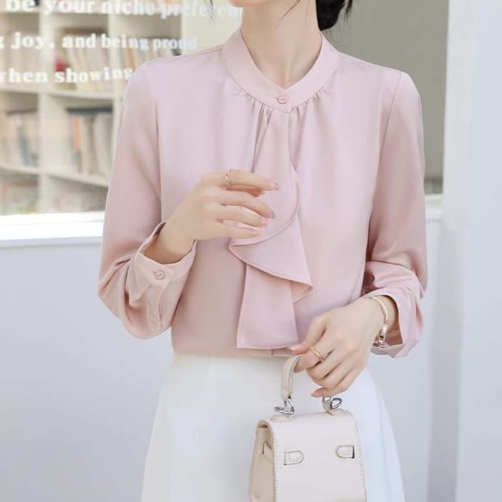 ブラウス エレガントフリルブラウス