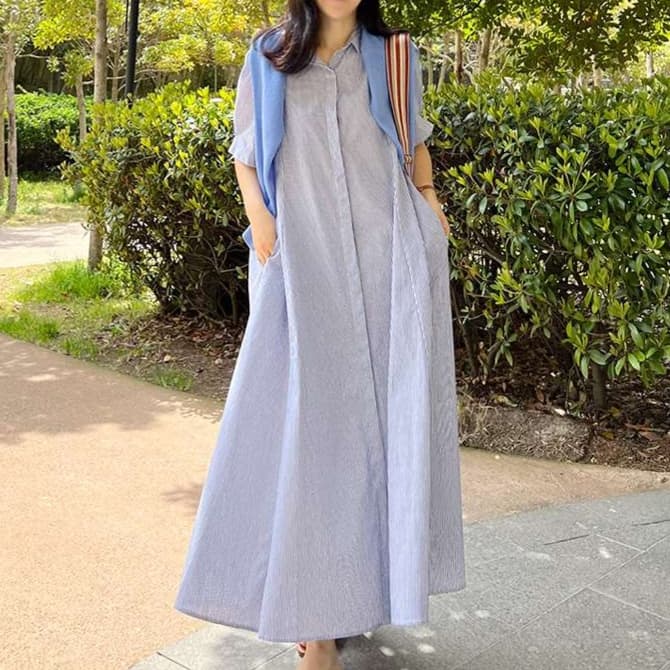 ブラウス ゆったりロングワンピースブラウス