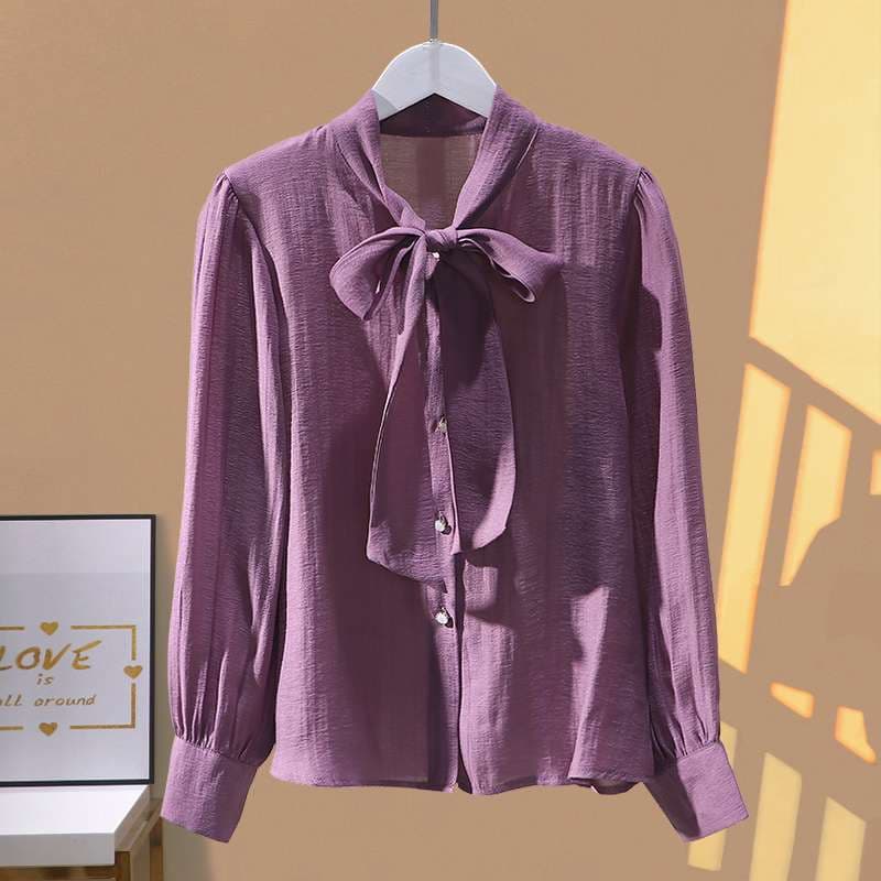 シャーリング リボンリュクスブラウス