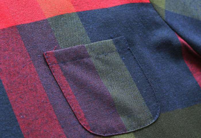 ブラウス 秋色チェック柄シャツワンピース